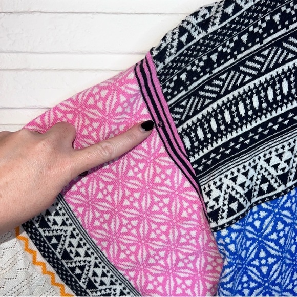 H&M Multicolored Cotton Geometrical Knit Open Style Kimono, Women’s Size Large - Picture 3 of 8